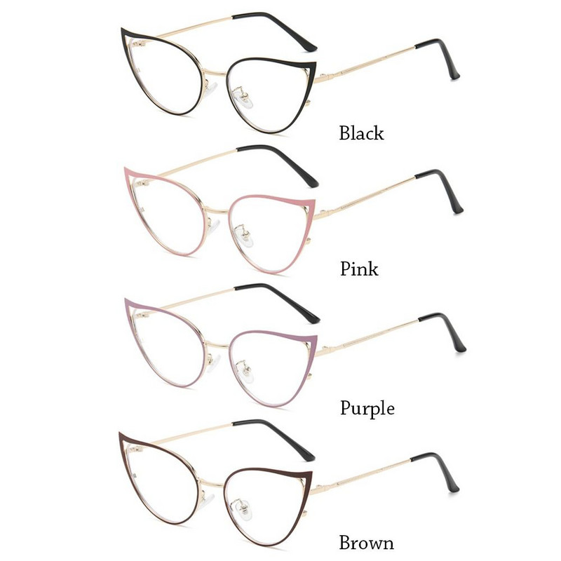 Moterų katės akis nuo mėlynos spalvos šviesūs akinių rėmeliai madingi vintažiniai dideli optiniai akiniai, skaidraus lęšio akinių priedai