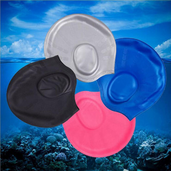 Нова гъвкава пластмасова гел шапка за душ за мъже и жени, подходяща за шапка за баня с дълъг косъм, водоустойчива шапка за уши за плувен басейн