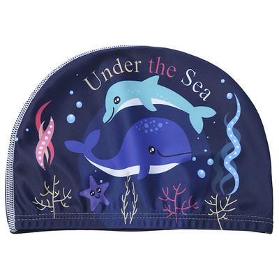 Vaikai Vaikai Elastinis audinys Animacinis plaukimo kepuraitė Baseinas Vandens sportas Apsaugokite ausis Kepurė maudymosi kepuraitės Kepurės berniukai Mergaitės