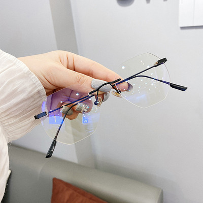 Modni okviri za naočale bez okvira koji blokiraju plavu svjetlost Muškarci Ženske naočale Prozirne optičke naočale za kratkovidnost