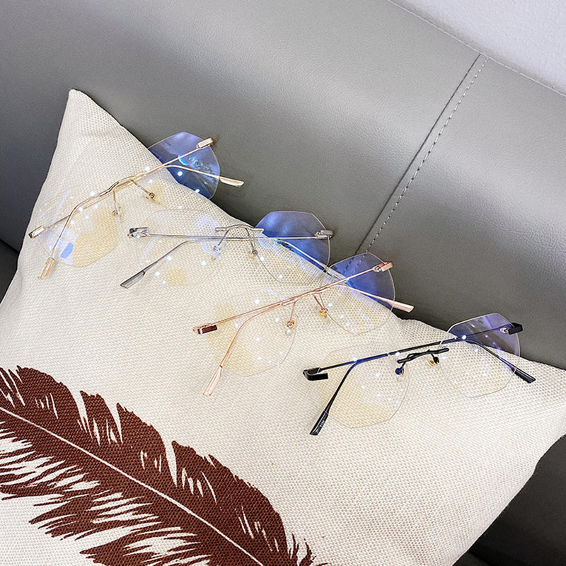 Modni okviri za naočale bez okvira koji blokiraju plavu svjetlost Muškarci Ženske naočale Prozirne optičke naočale za kratkovidnost