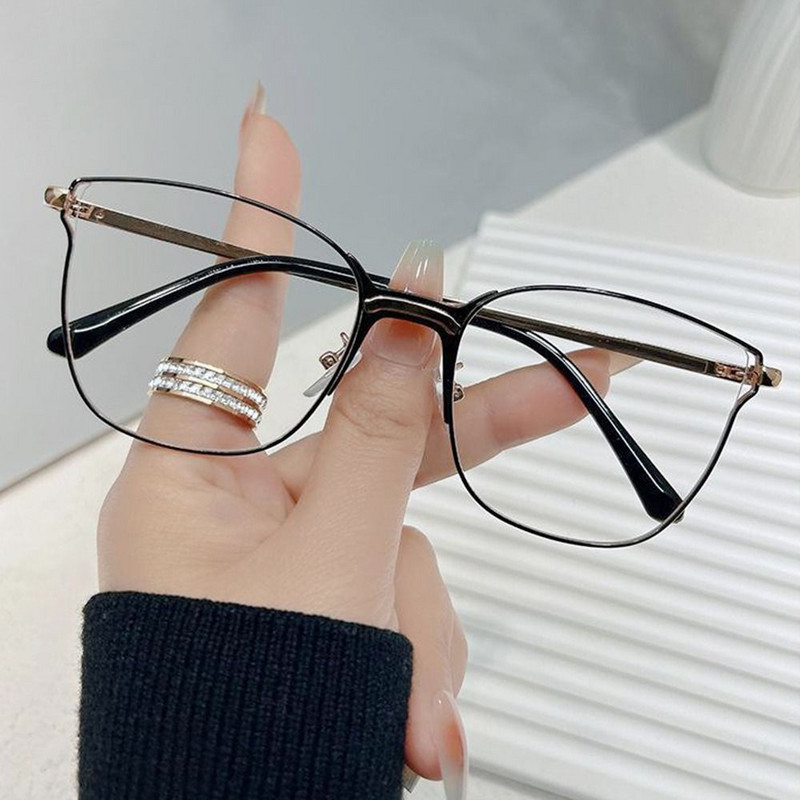 Dideli akiniai nuo mėlynos šviesos akiniai biuro kompiuterio akiniai Cateye kvadratiniai rėmeliai nuo radiacijos vaizdo žaidimų akiniai