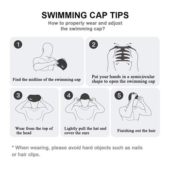 Σκουπάκι κολύμβησης Αδιάβροχα σκουφάκια κολύμβησης σιλικόνης για άνδρες Γυναικείες ενήλικες παιδιά Καπέλο πισίνας μακριά μαλλιά με προστατευτικό κάλυμμα αυτιού Εξοπλισμός κατάδυσης