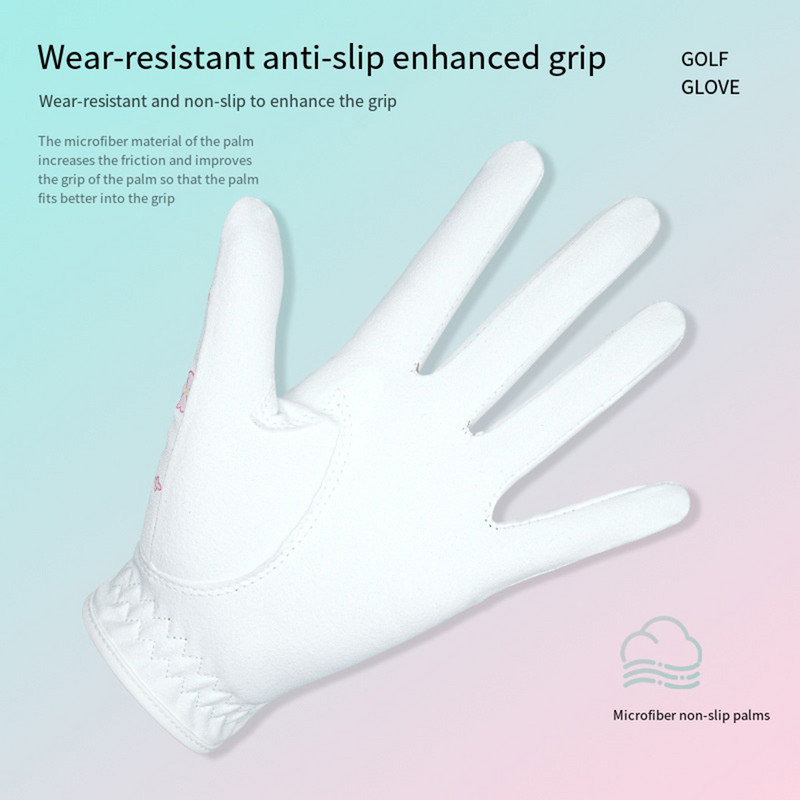 Pora naujų golfo pirštinių Moteriškos korėjietiškos sportinės pirštinės su mikropluošto audiniu, apsauga nuo saulės ir dėvėjimuisi atsparios pirštinės