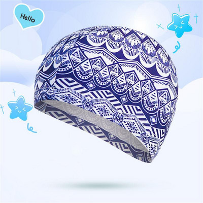 Úszómedence sapka elasztikus szabad méretű nylon vízálló férfiaknak női női sapka aranyos védelem hosszú hajú úszósapka rajzfilm