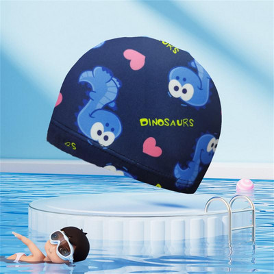 Úszómedence sapka elasztikus szabad méretű nylon vízálló férfiaknak női női sapka aranyos védelem hosszú hajú úszósapka rajzfilm