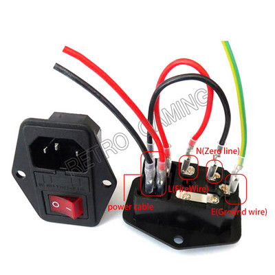 Jamma Switcher Priză Fișă femelă Pandora Adaptor CA Boton Sursă de alimentare cu siguranță Conector pentru mașină Arcade