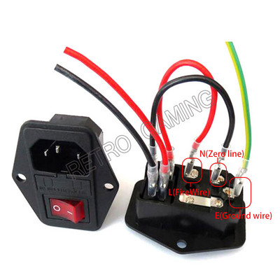 Jamma Switcher Priză Fișă femelă Pandora Adaptor CA Boton Sursă de alimentare cu siguranță Conector pentru mașină Arcade