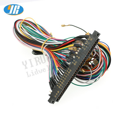 Jamma Wire Harness 28 Pin With 6 Push Buttons Happ Style Joystick Connect Coin Cable For VGA LCD Video Arcade Game Machine DIY