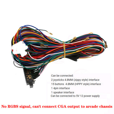 Cabl de sârmă Jamma, 28 pini, cu 6 butoane, Joystick stil Happ, cablu de conectare pentru monede, pentru mașină de jocuri video arcade VGA LCD DIY