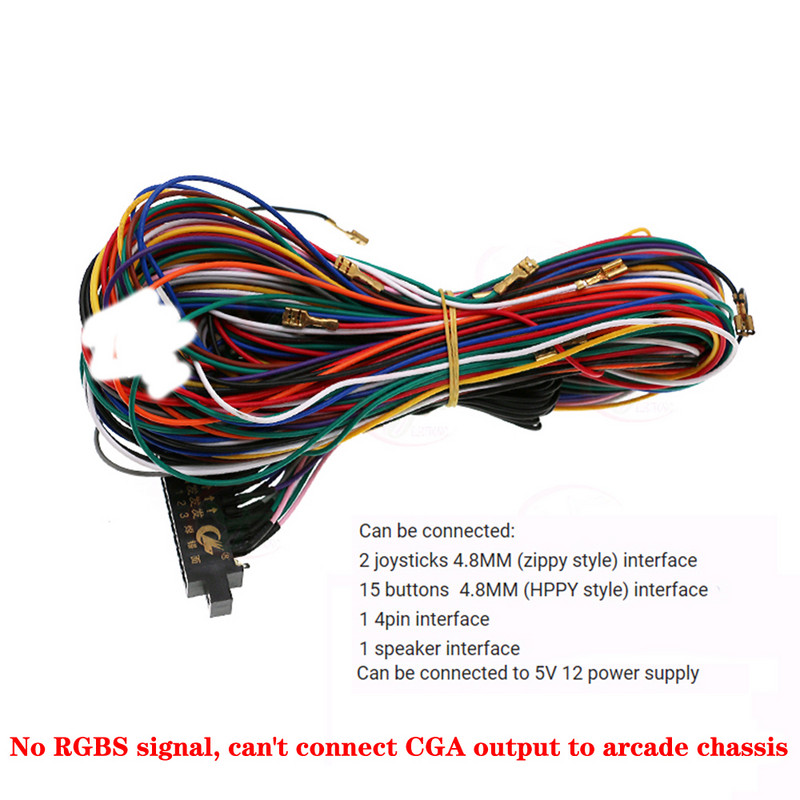 Cabl de sârmă Jamma, 28 pini, cu 6 butoane, Joystick stil Happ, cablu de conectare pentru monede, pentru mașină de jocuri video arcade VGA LCD DIY