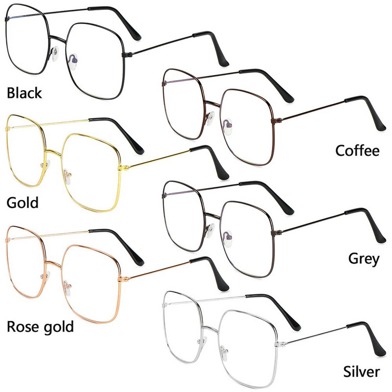 Računalne naočale Anti-UV Vintage četvrtaste naočale Naočale protiv plave svjetlosti Naočale s metalnim okvirom Prevelike naočale
