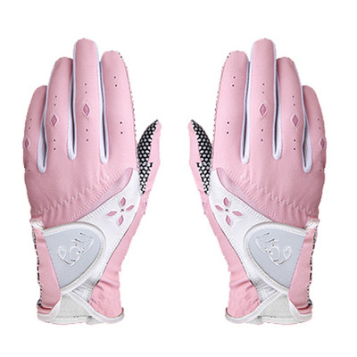 PGM 1 pár Női golfkesztyűk Puha, lélegző PU-bőr csúszásmentes részecskékkel Kültéri sportok golftartozékok nagykereskedelme ST020