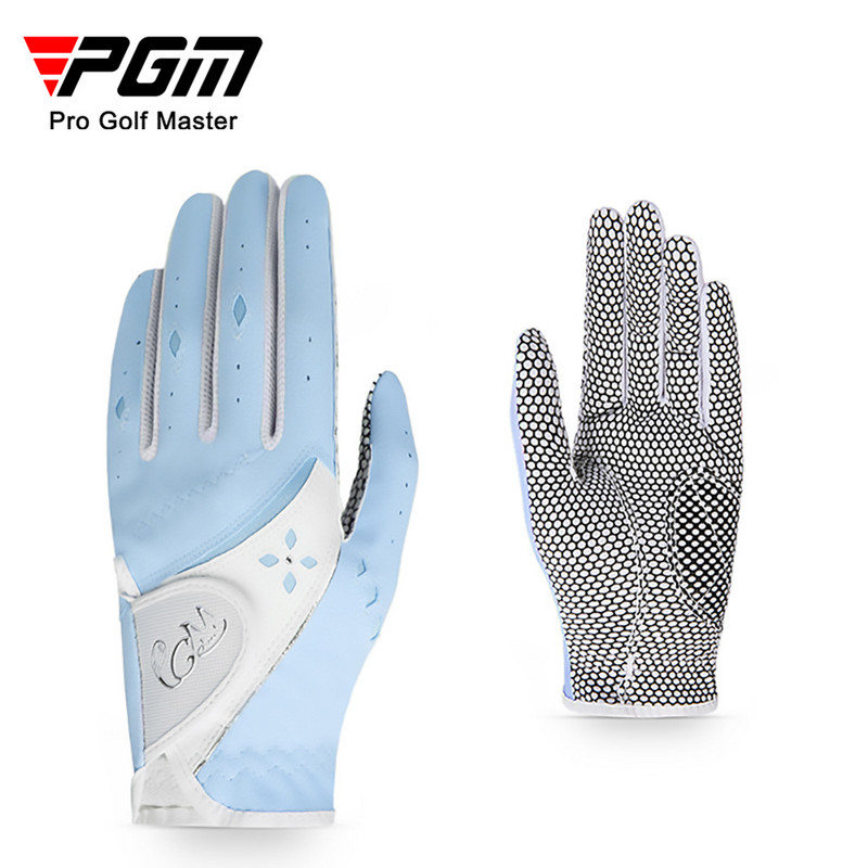 PGM 1 pár Női golfkesztyűk Puha, lélegző PU-bőr csúszásmentes részecskékkel Kültéri sportok golftartozékok nagykereskedelme ST020