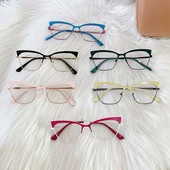 Női Retro macskaszem tervezők Anti Blue Light számítógépes szemüvegek Olvasó- és játékjátékok a szemek védelmére Optikai szemüveg