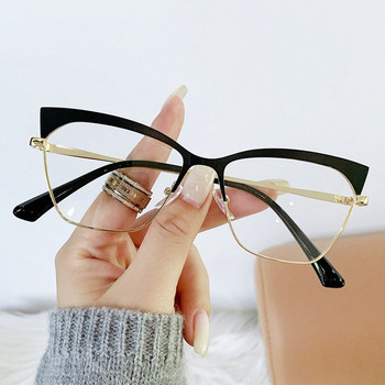 Дамски дизайнерски ретро котешки очила против синя светлина Компютърни очила за четене и игра на игри за защита на очите Оптични очила