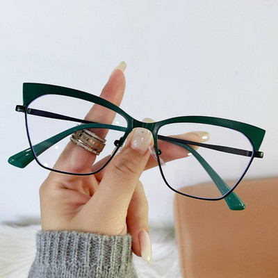 Női Retro macskaszem tervezők Anti Blue Light számítógépes szemüvegek Olvasó- és játékjátékok a szemek védelmére Optikai szemüveg