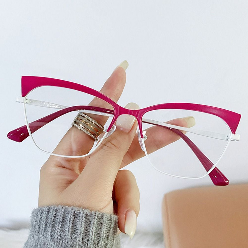 Női Retro macskaszem tervezők Anti Blue Light számítógépes szemüvegek Olvasó- és játékjátékok a szemek védelmére Optikai szemüveg