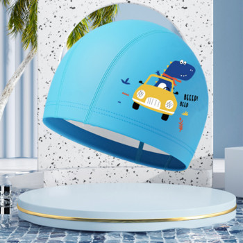 Сладка детска шапка за плуване Водоустойчива високоеластична защита на ушите Шапка за плуване за момчета Момичета Анимационни аксесоари за плуване