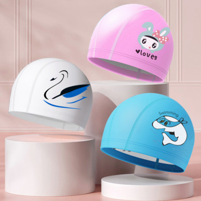 Сладка детска шапка за плуване Водоустойчива високоеластична защита на ушите Шапка за плуване за момчета Момичета Анимационни аксесоари за плуване