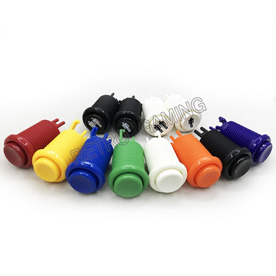 Amerikāņu stila spiedpogas arkādes pogas ar mikroslēdžiem 28 mm montāžas cauruma gara arkādes poga spēļu daļām