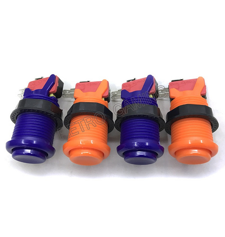 Amerikietiško stiliaus stumdomi arkadiniai mygtukai su mikrojungikliais 28 mm tvirtinimo anga ilgas arkadinis mygtukas žaidimų dalims