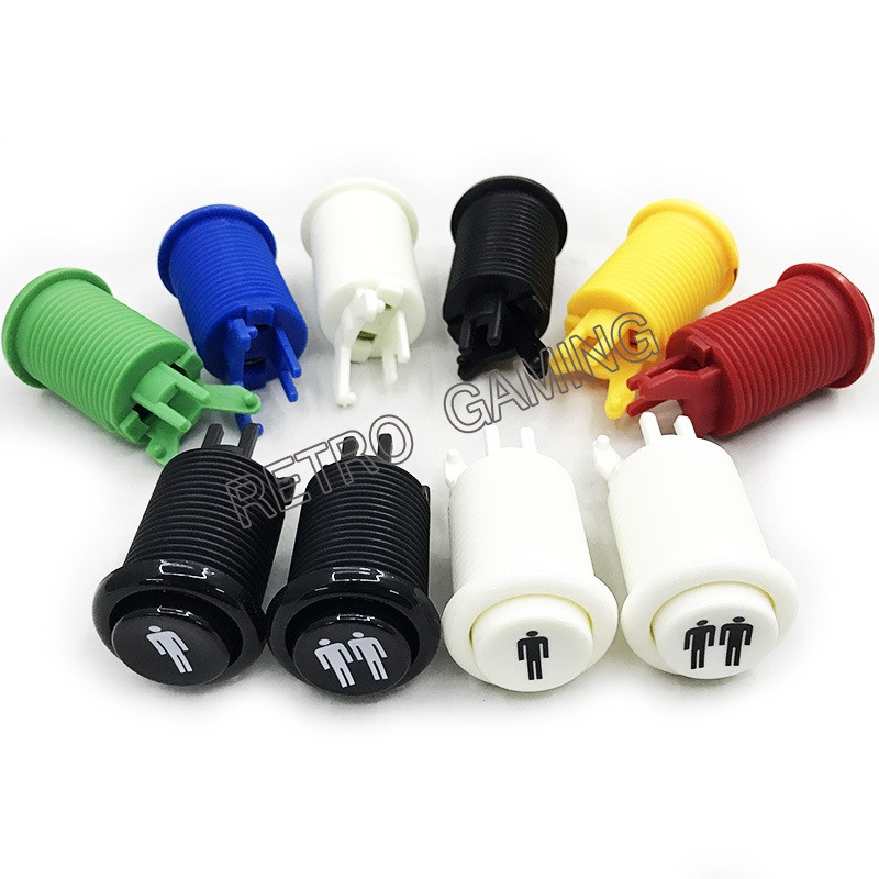 Amerikietiško stiliaus stumdomi arkadiniai mygtukai su mikrojungikliais 28 mm tvirtinimo anga ilgas arkadinis mygtukas žaidimų dalims