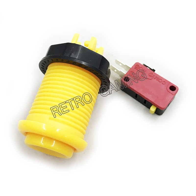 Amerikietiško stiliaus stumdomi arkadiniai mygtukai su mikrojungikliais 28 mm tvirtinimo anga ilgas arkadinis mygtukas žaidimų dalims