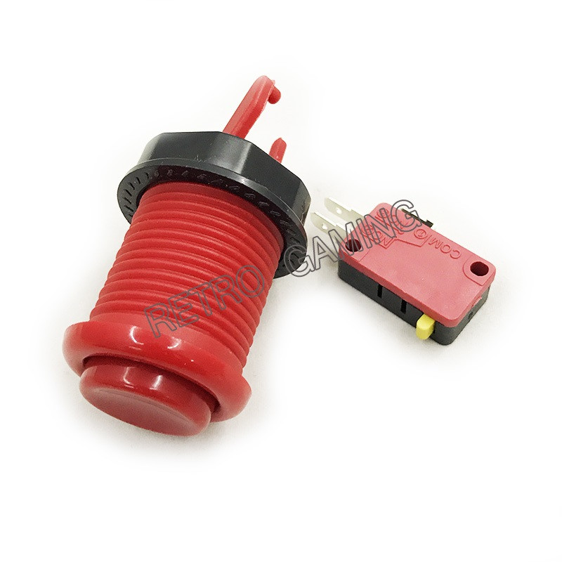 Amerikietiško stiliaus stumdomi arkadiniai mygtukai su mikrojungikliais 28 mm tvirtinimo anga ilgas arkadinis mygtukas žaidimų dalims