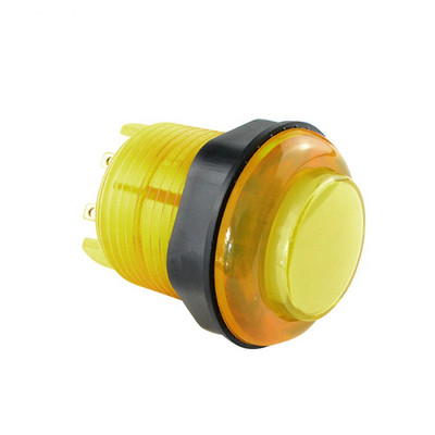 8 vnt. mygtuko sagtis 24 mm 28 mm skaidrus jungiklis su šviečiančiu mygtuko LED apšvietimu 5 V 12 V, naudojamas „pasidaryk pats“ PC „Pandora“ žaidimams