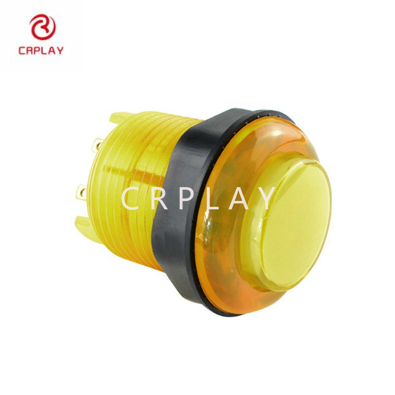 8 vnt. mygtuko sagtis 24 mm 28 mm skaidrus jungiklis su šviečiančiu mygtuko LED apšvietimu 5 V 12 V, naudojamas „pasidaryk pats“ PC „Pandora“ žaidimams