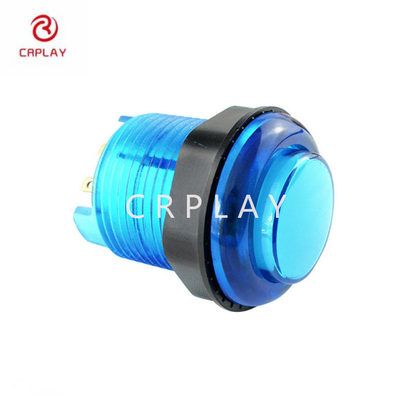 8 vnt. mygtuko sagtis 24 mm 28 mm skaidrus jungiklis su šviečiančiu mygtuko LED apšvietimu 5 V 12 V, naudojamas „pasidaryk pats“ PC „Pandora“ žaidimams