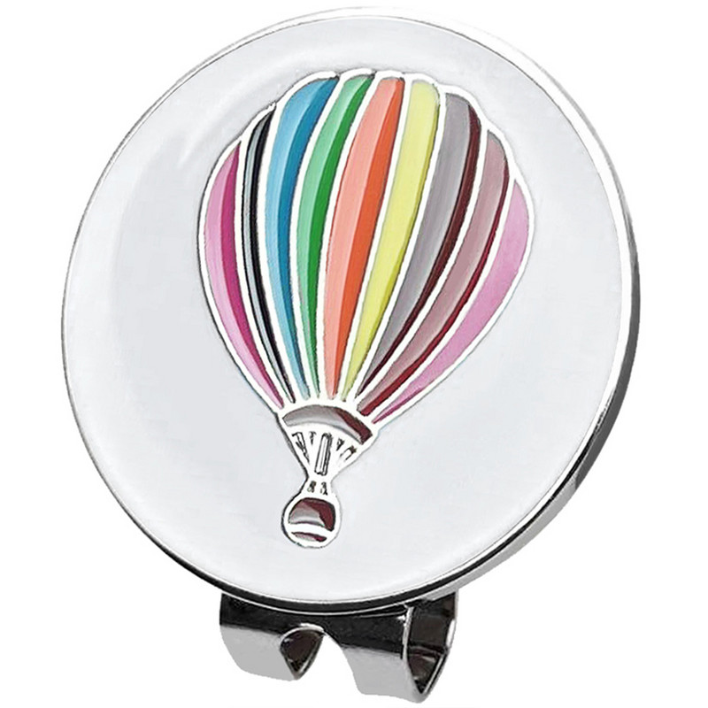 Karšto oro baliono modelio golfo kamuoliukų žymekliai su nuimamais skrybėlių spaustukais Lengvai tvirtinasi prie golfo kepuraitės Dovanos Golfo kamuoliukų žymeklio skrybėlės segtukas