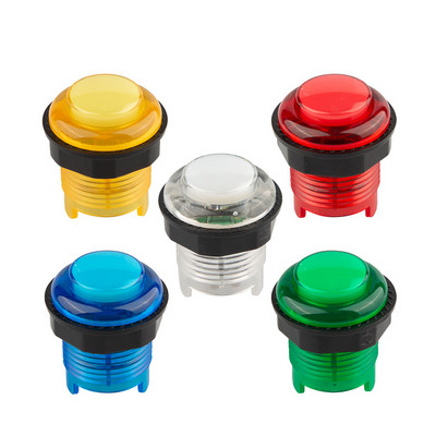 Buton de apăsare pentru arcade cu LED de 28 mm, 5 buc. Buton de pornire pentru arcade, 5 V/12 V, buton iluminat, accesorii pentru cabinetul arcade