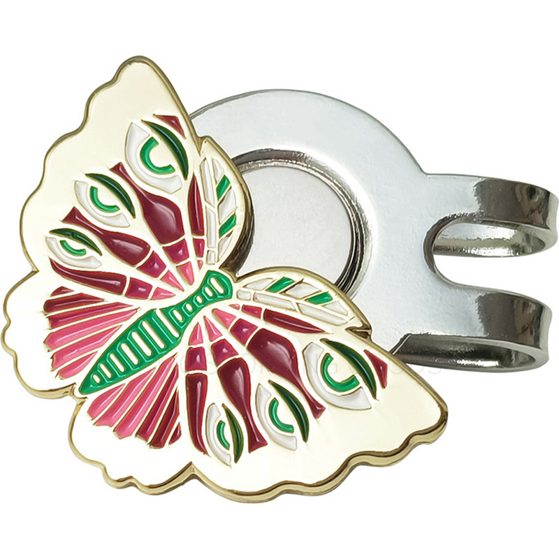 Golden Butterfly golflabda jelzők mágneses kalapkapcsokkal Gyönyörű golfajándékok golfozóknak Prémium golfkiegészítők golfozóknak