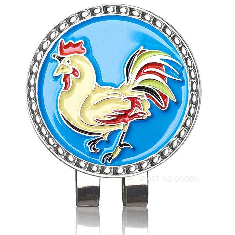 Αφαιρούμενος μαρκαδόρος γκολφ Χαριτωμένο μοτίβο κόκορα Zodiac με μαγνητικό καπάκι αξεσουάρ γκολφ Μαρκαδόρος κράματος για άνδρες και γυναίκες