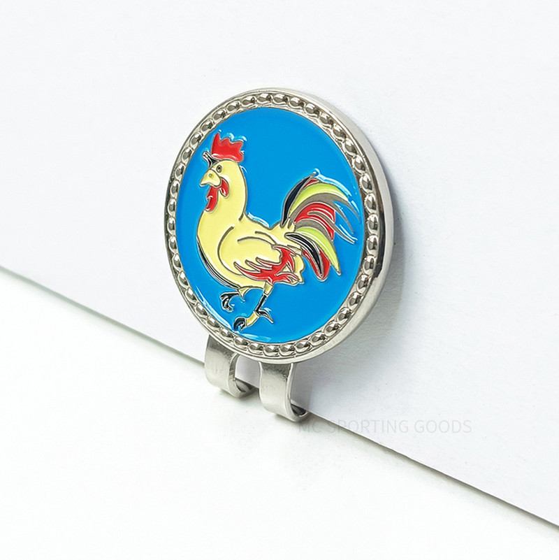 Αφαιρούμενος μαρκαδόρος γκολφ Χαριτωμένο μοτίβο κόκορα Zodiac με μαγνητικό καπάκι αξεσουάρ γκολφ Μαρκαδόρος κράματος για άνδρες και γυναίκες