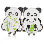 Hiina Panda stiilis golfipalli marker magnetilise golfikübara klambriga golfimütsi klambrid sulamist professionaalne pallimärk kingitus