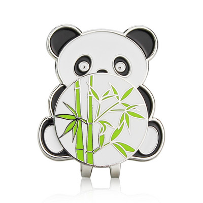 Hiina Panda stiilis golfipalli marker magnetilise golfikübara klambriga golfimütsi klambrid sulamist professionaalne pallimärk kingitus