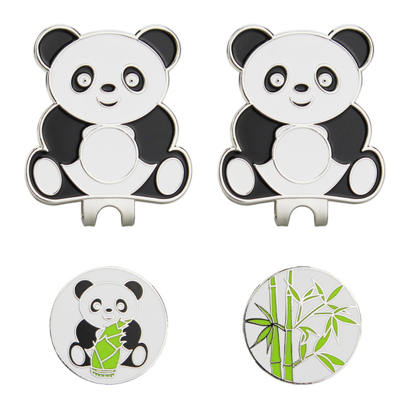 Hiina Panda stiilis golfipalli marker magnetilise golfikübara klambriga golfimütsi klambrid sulamist professionaalne pallimärk kingitus