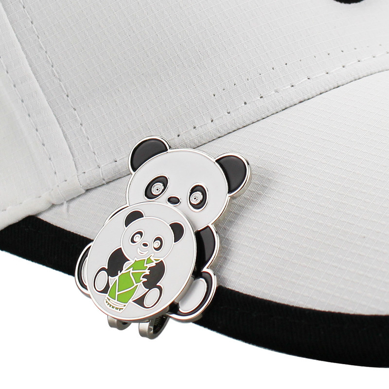 Hiina Panda stiilis golfipalli marker magnetilise golfikübara klambriga golfimütsi klambrid sulamist professionaalne pallimärk kingitus