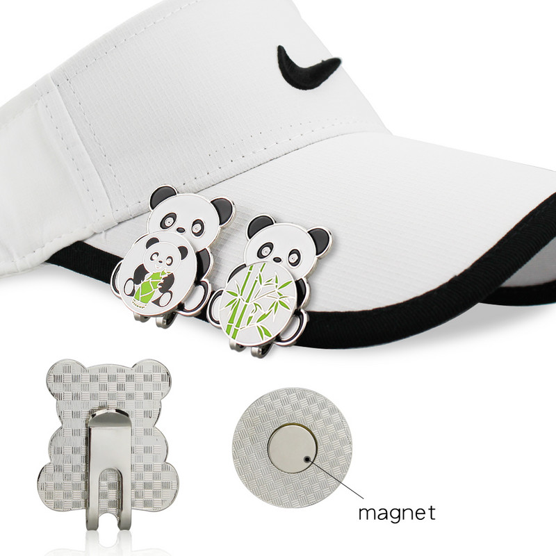 Hiina Panda stiilis golfipalli marker magnetilise golfikübara klambriga golfimütsi klambrid sulamist professionaalne pallimärk kingitus