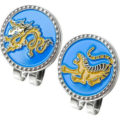 Removable Golf Ball Marker China Dragon Tiger Chinese Mascot With Magnetic Hat Cap Clips Gift For Golfer Boys Girl Children
