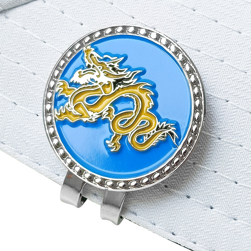 Nuimamas golfo kamuoliukų žymeklis Kinijos drakonas tigras, kinų talismanas su magnetiniais skrybėlės dangtelio segtukais Dovana golfo žaidėjams berniukams mergaitėms vaikams