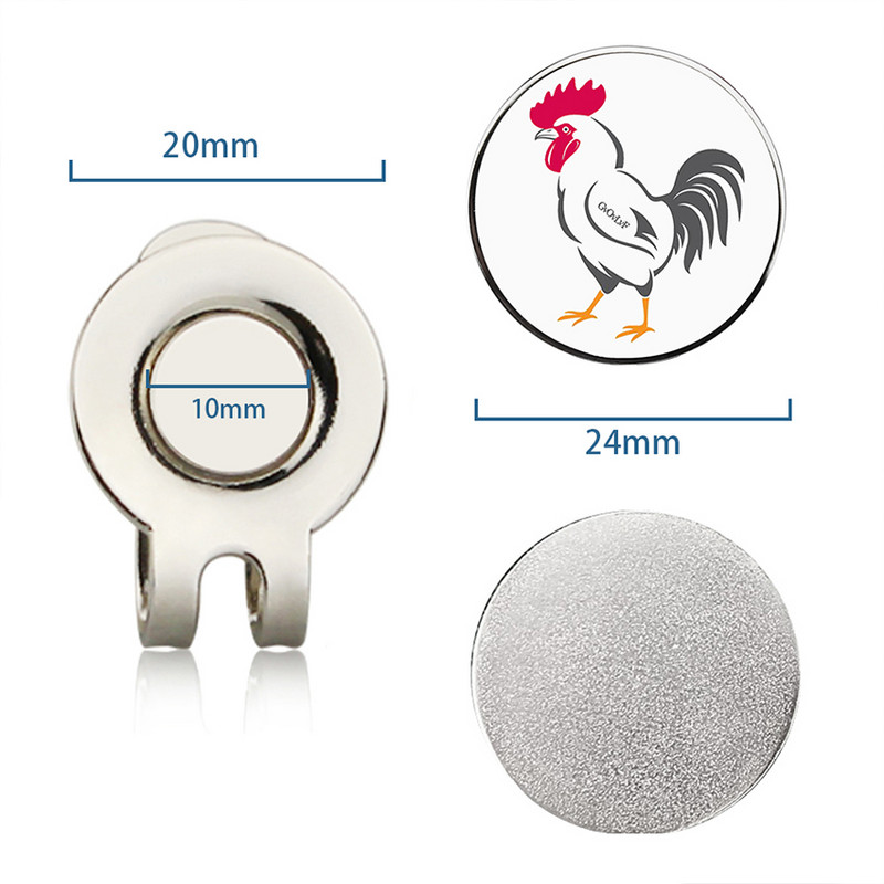 Uus eemaldatav golfimarkeri kukemuster koos magnetilise golfimütsi/korgiklambriga golfitarvikute sulamist marker meestele ja naistele, kingitus