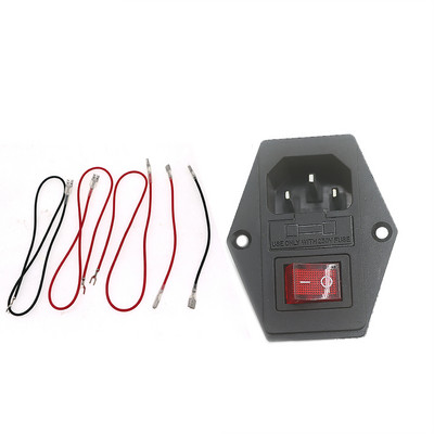 10A 250V įvesties modulio kištukas saugiklis jungiklis kištukinis maitinimo lizdas 3 kontaktų IEC320 C14 su kabeliu arkadinių žaidimų mašinų dalims
