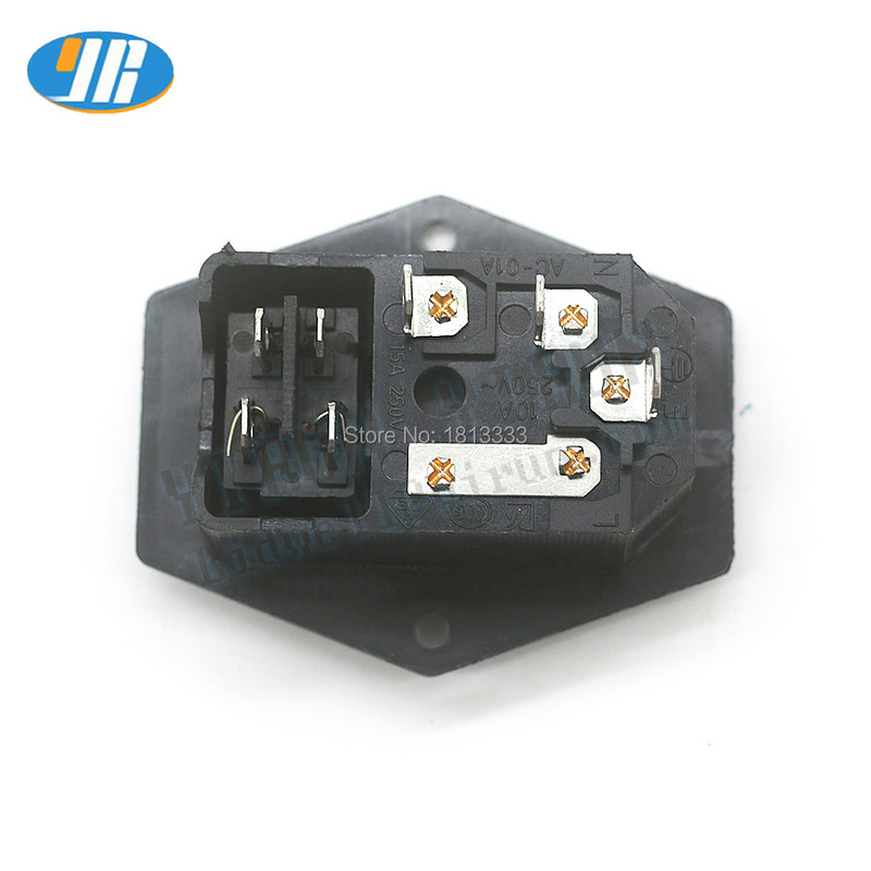 10A 250V bemeneti modul dugós biztosíték kapcsoló dugaszoló aljzat 3 tűs IEC320 C14 kábellel Árkádjáték gépalkatrészekhez