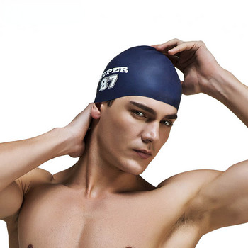 Καλοκαιρινή αδιάβροχη σιλικόνη Protect Ears Long Hair Water Sports Καπέλο πισίνας Καπέλο κολύμβησης Ελεύθερο μέγεθος για άνδρες Γυναίκες Ενήλικες