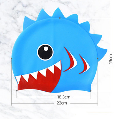 Kapa za plivanje Slatka kapa za plivanje Crtić Riba Morski pas Silikonski vodootporni štitnik za uši za ljetni bazen za djevojčice i dječake, bebe, djecu, djecu