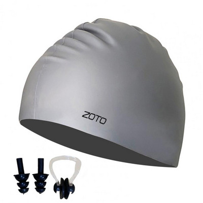 Set de înot din 3 piese Elasticitate mare, femei, bărbați, pălărie de înot, dopuri de urechi, set de cleme pentru nas, șapcă de înot pentru scufundări subacvatice